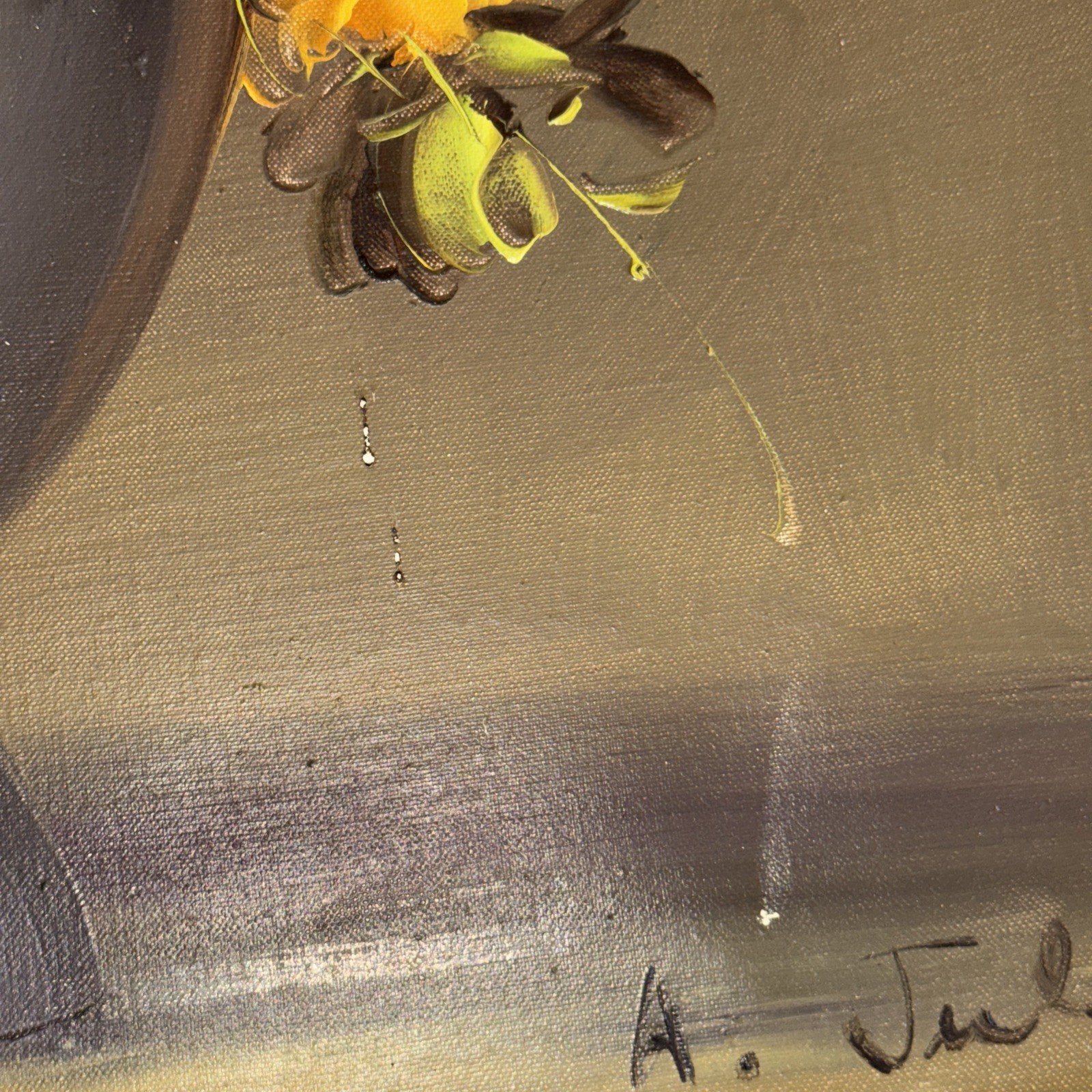 Original Painting By Ann Julia Rant Signed Flowers In Vase Still Life On Canvas