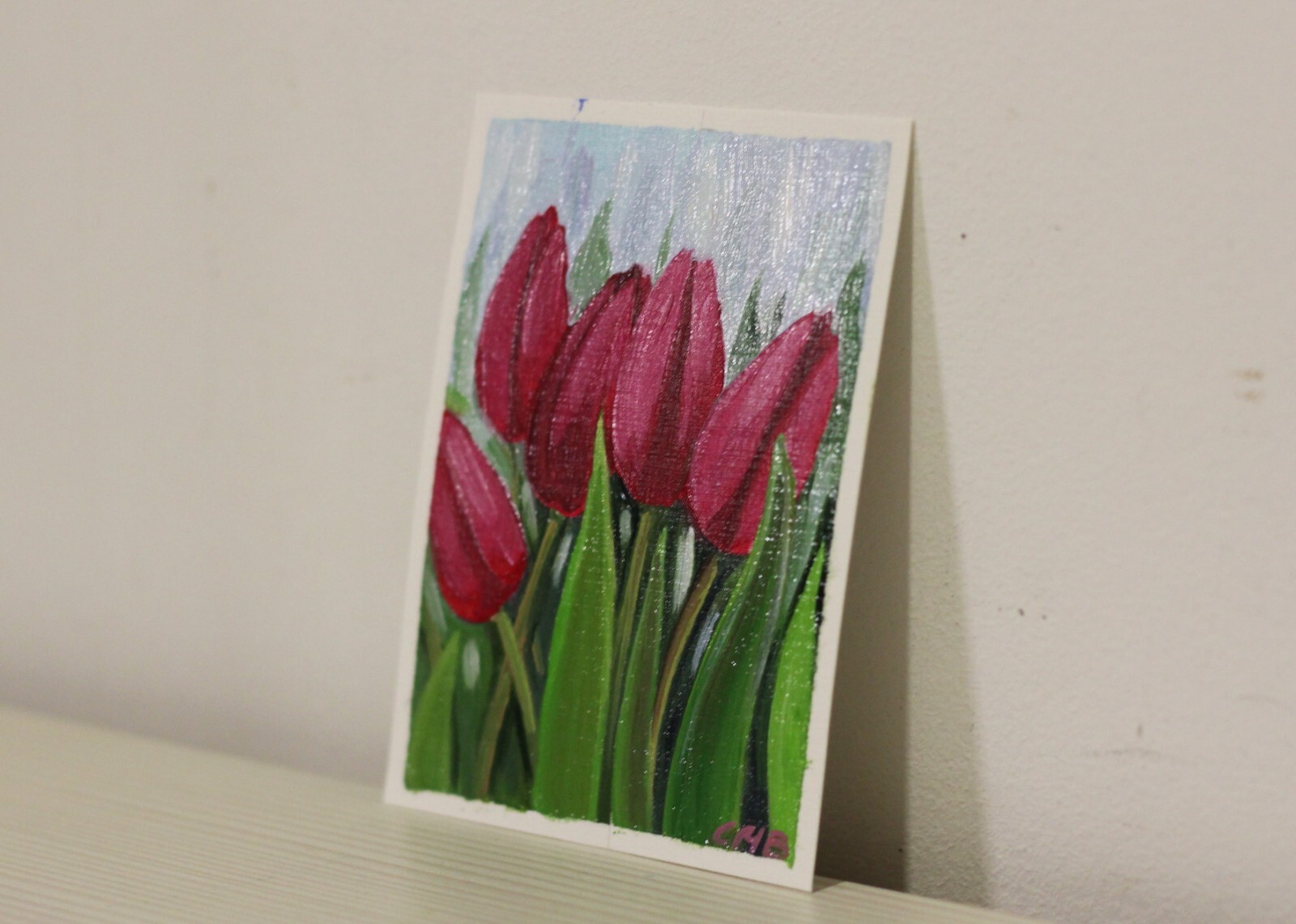 Tulips Original Oil Painting 4×3 Spring Flowers Hand Painted Author’s Painting