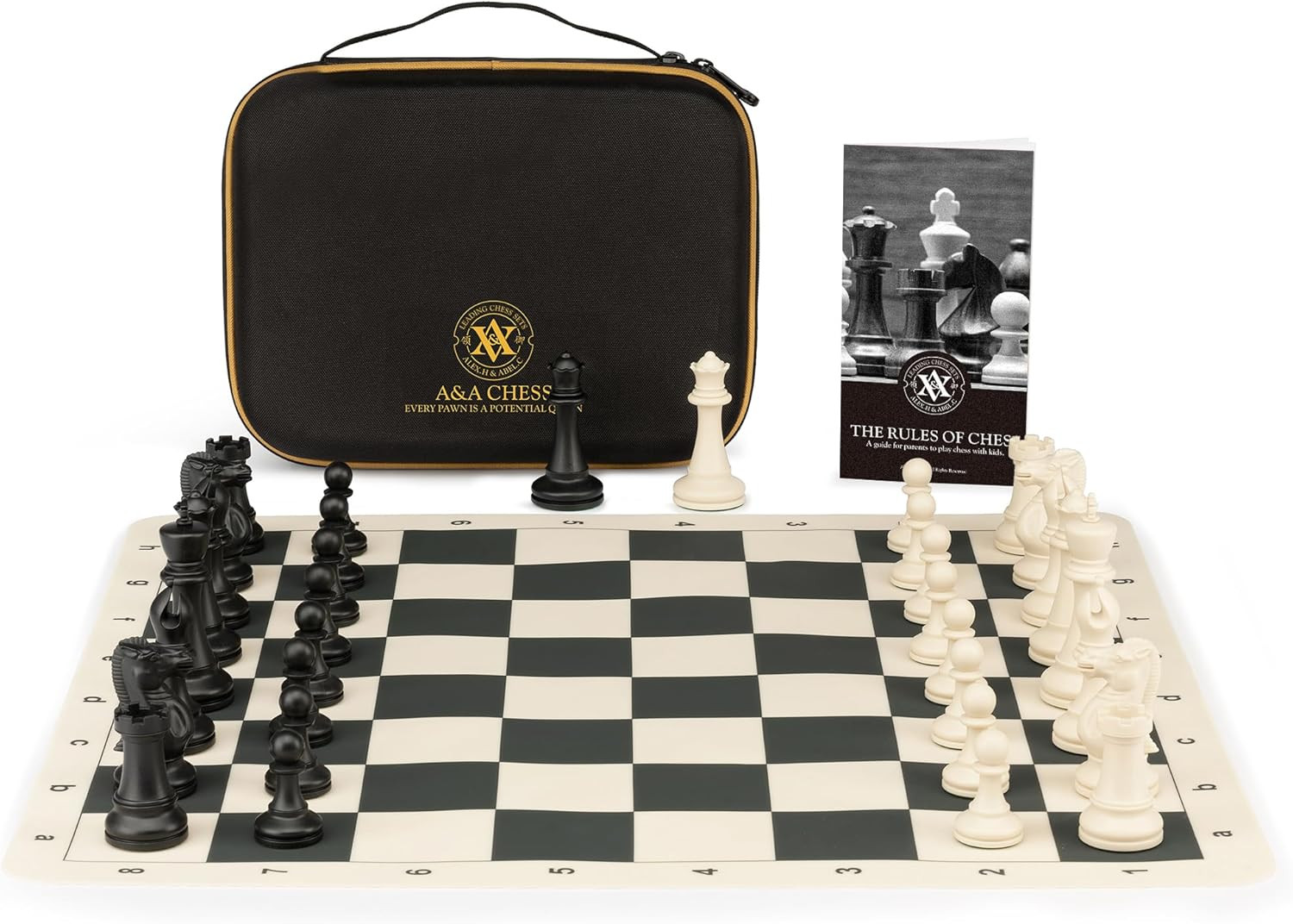 Tournament Chess Set/ 20»X20» Foldable Silicone Chess Board / 3.75» King Heig