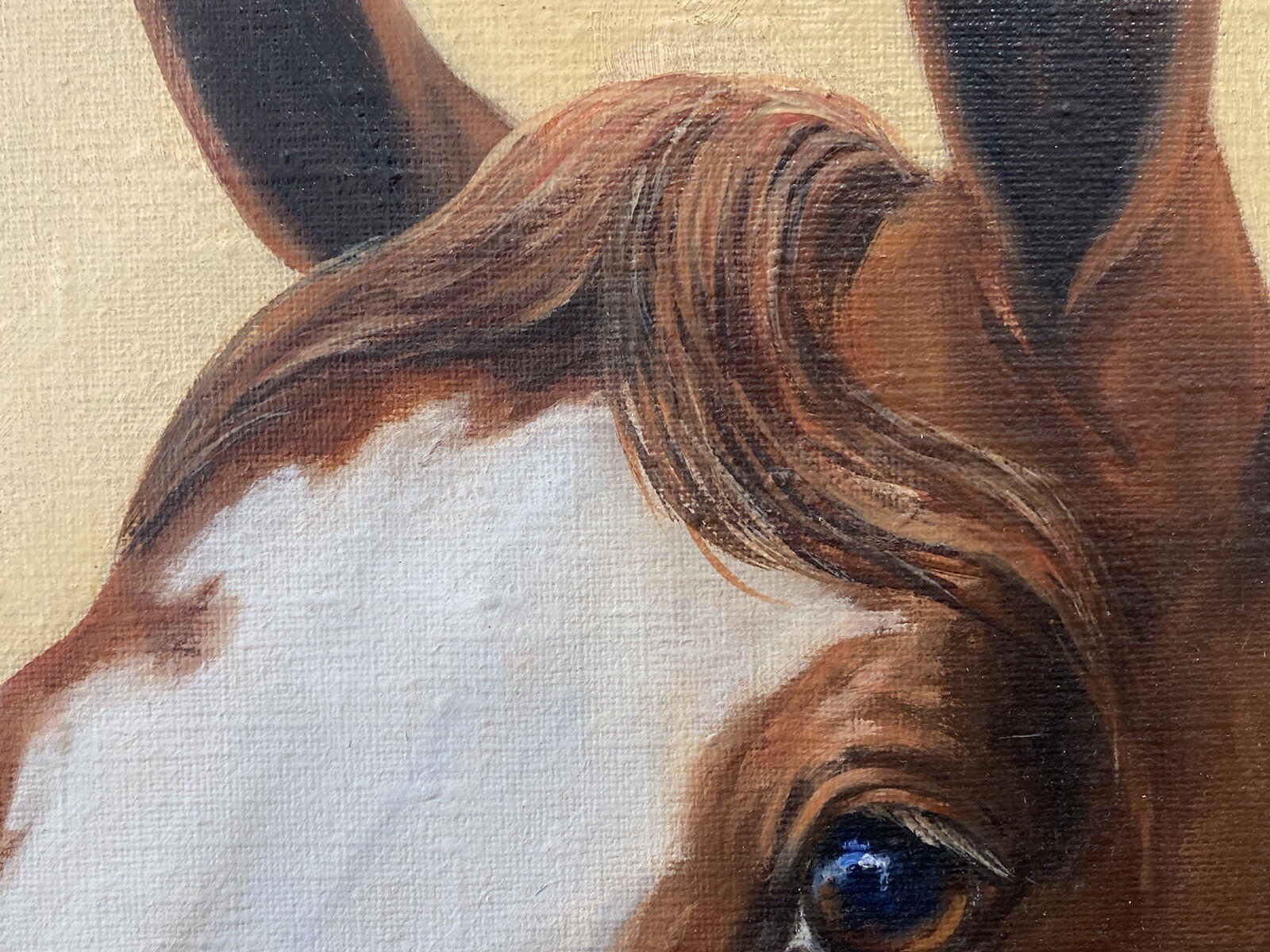 🔥 RARE Fine Vintage Old Western American Paint Horse Oil Painting BILOTTA 1960s