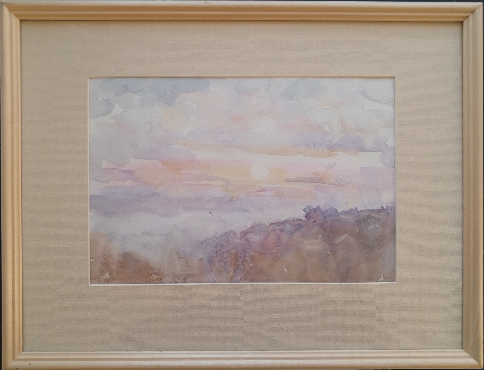 Original Watercolor sketch «Cold sun» 11*7in