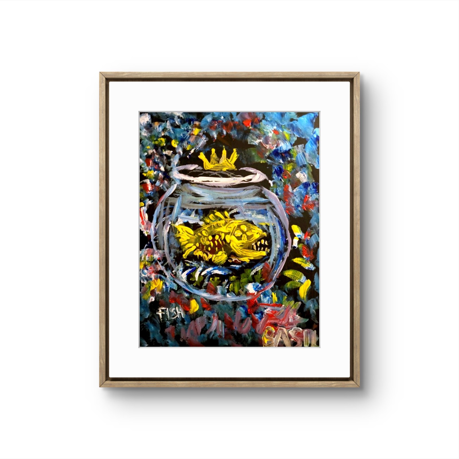 Goldfish Unique Abstract Wall Art 11×14 Canvas.