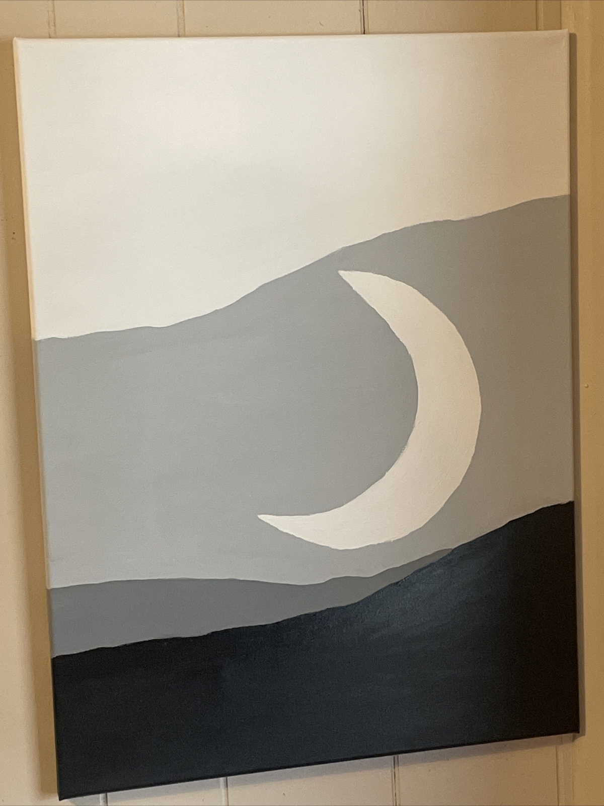 Night Contrast: Monochromatic Landscape 18×20, 2-Piece Set, Sun, Moon