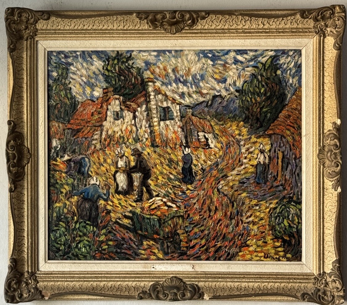 VINCENT VAN GOGH ANTIQUE DUTCH LANDSCAPE OIL PAINTING OLD MUSEUM REPRODUCTION
