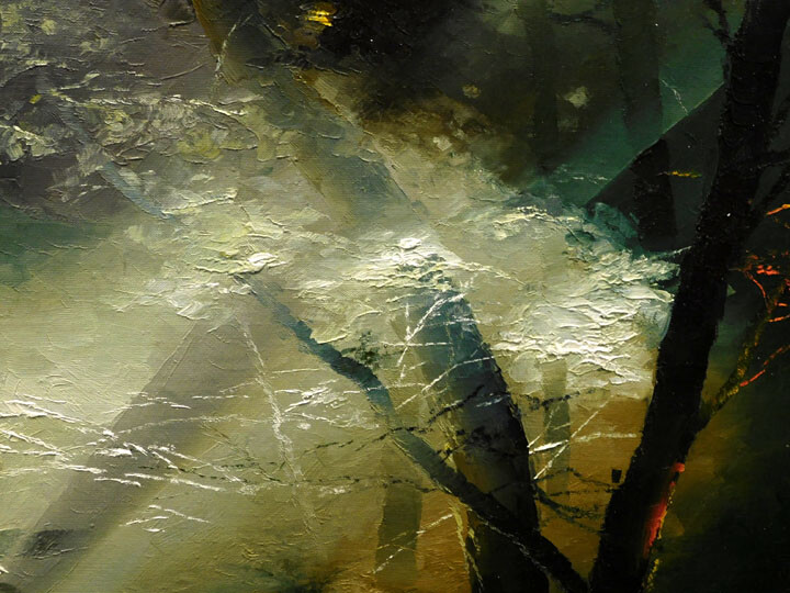 Petras Lukosius#0095 Light In Forest Original Oil on Paintings with Custom Frame