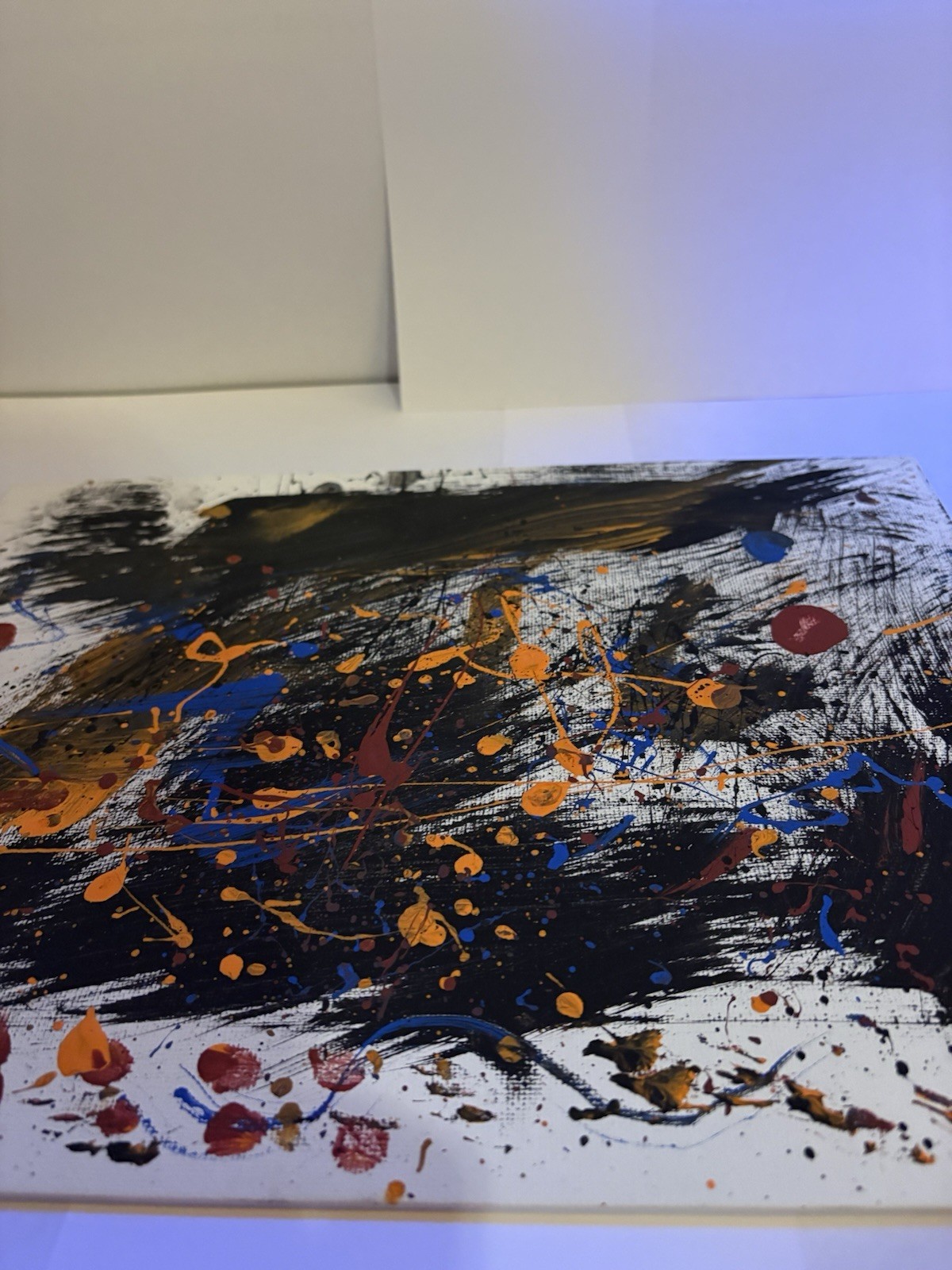Abstract Modern Splatter Splash Painting, Unframed Single Piece Art