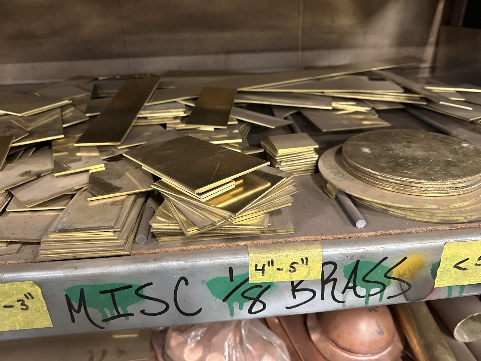 1/8″ Thick Brass Offcuts/Drops-Sold per Pound-1 LB