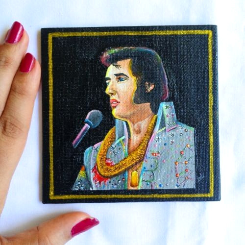 Radium Elvis Presley Black Velvet UV Paint & Acrylic Original Medium HandArt NEW