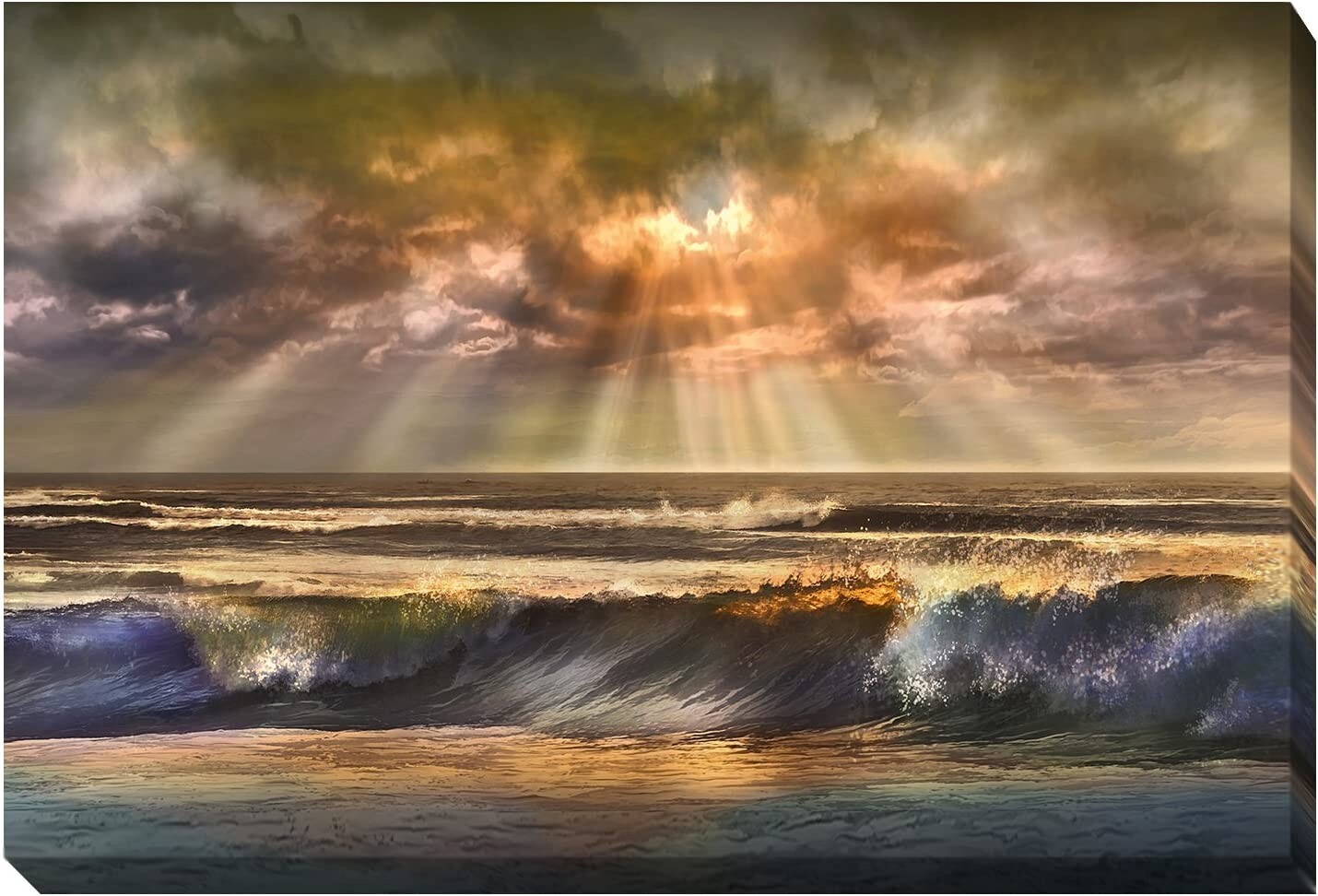 Waves of Light by Calascibetta Gallery-Wrapped Canvas Giclee Art (24 in x 36 in)