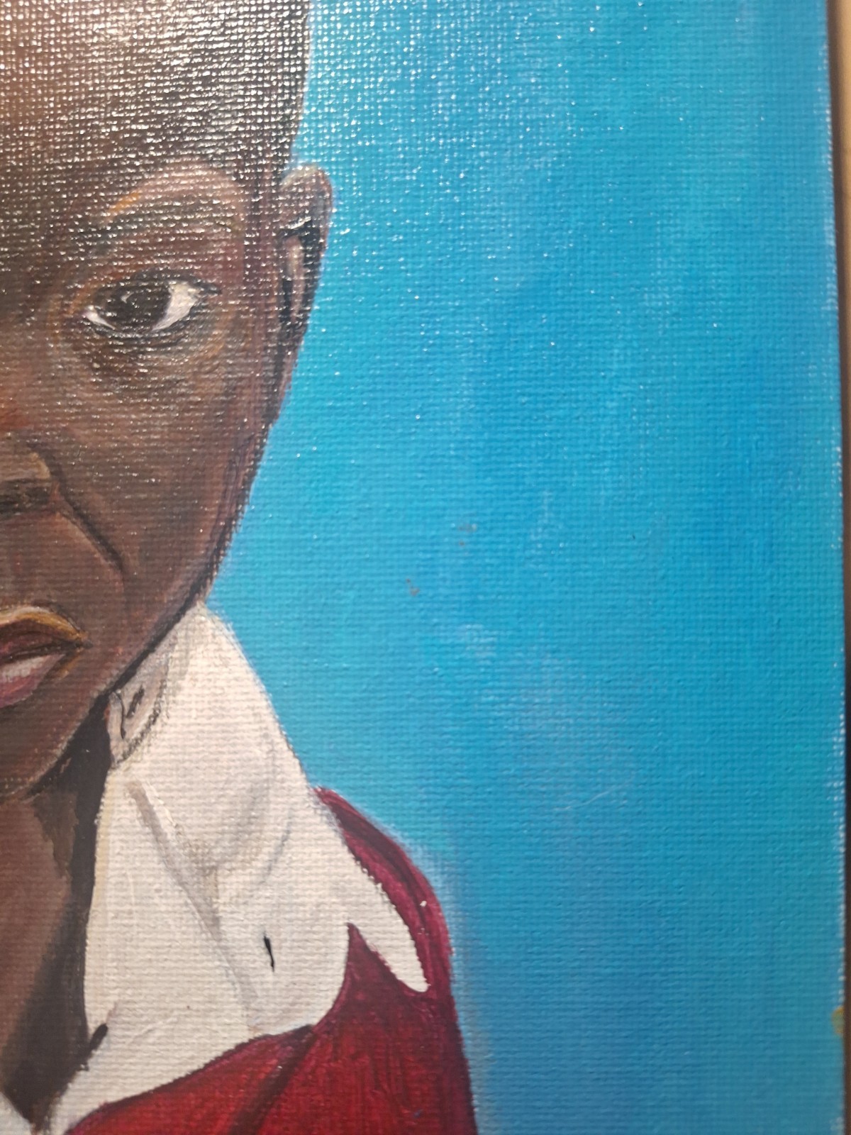 Original Hand Painted Acrylic 8×8 Portrait Panel Vibrant Home Decor Signed