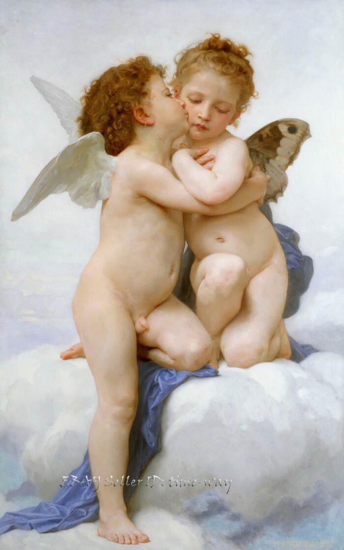 Angel Cupid and Psyche Oil Painting Art Giclee Printed on canvas P500