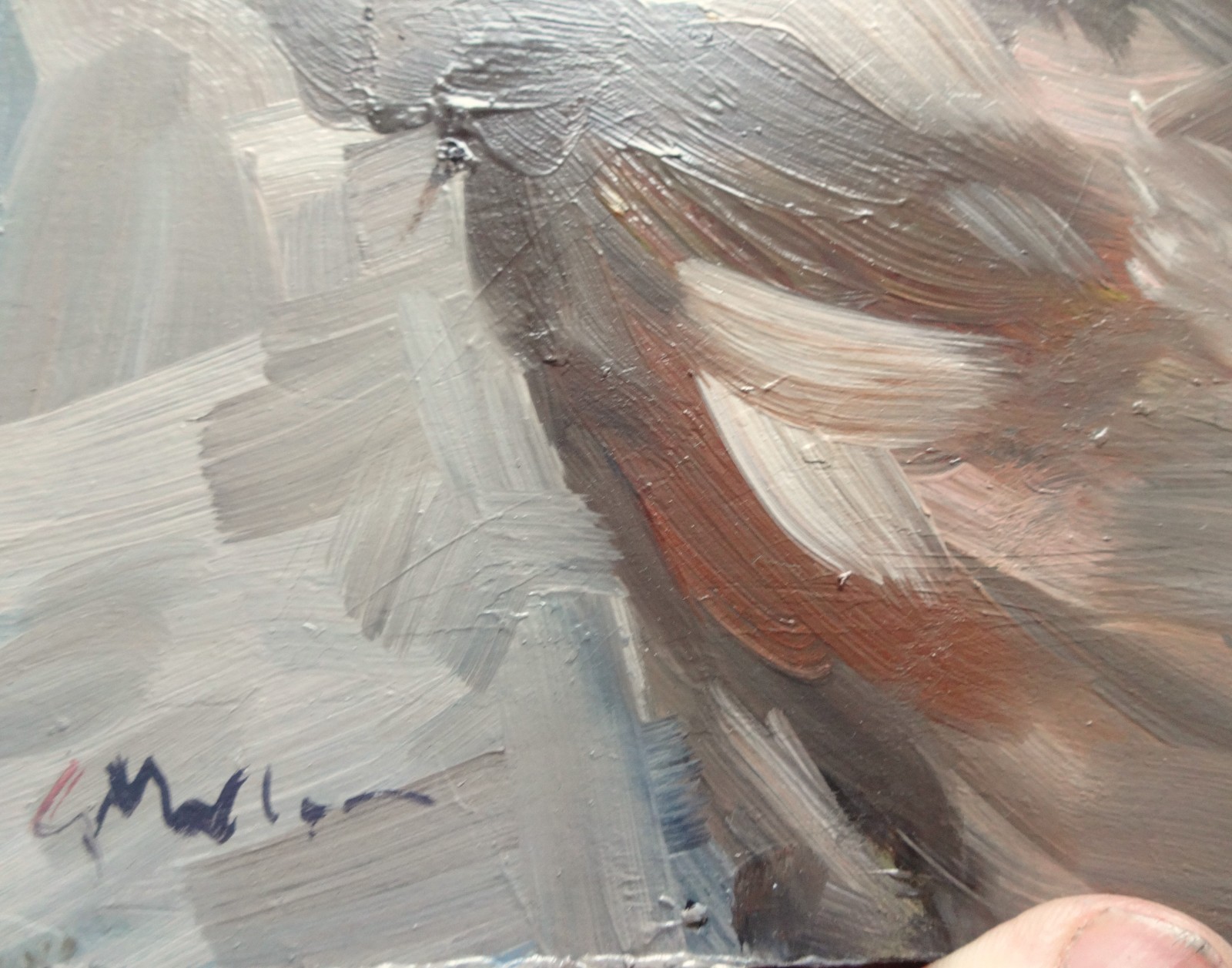 GERRY MILLER -. Original Artwork. «Nude» oil paint on cardboard.18x25cm.