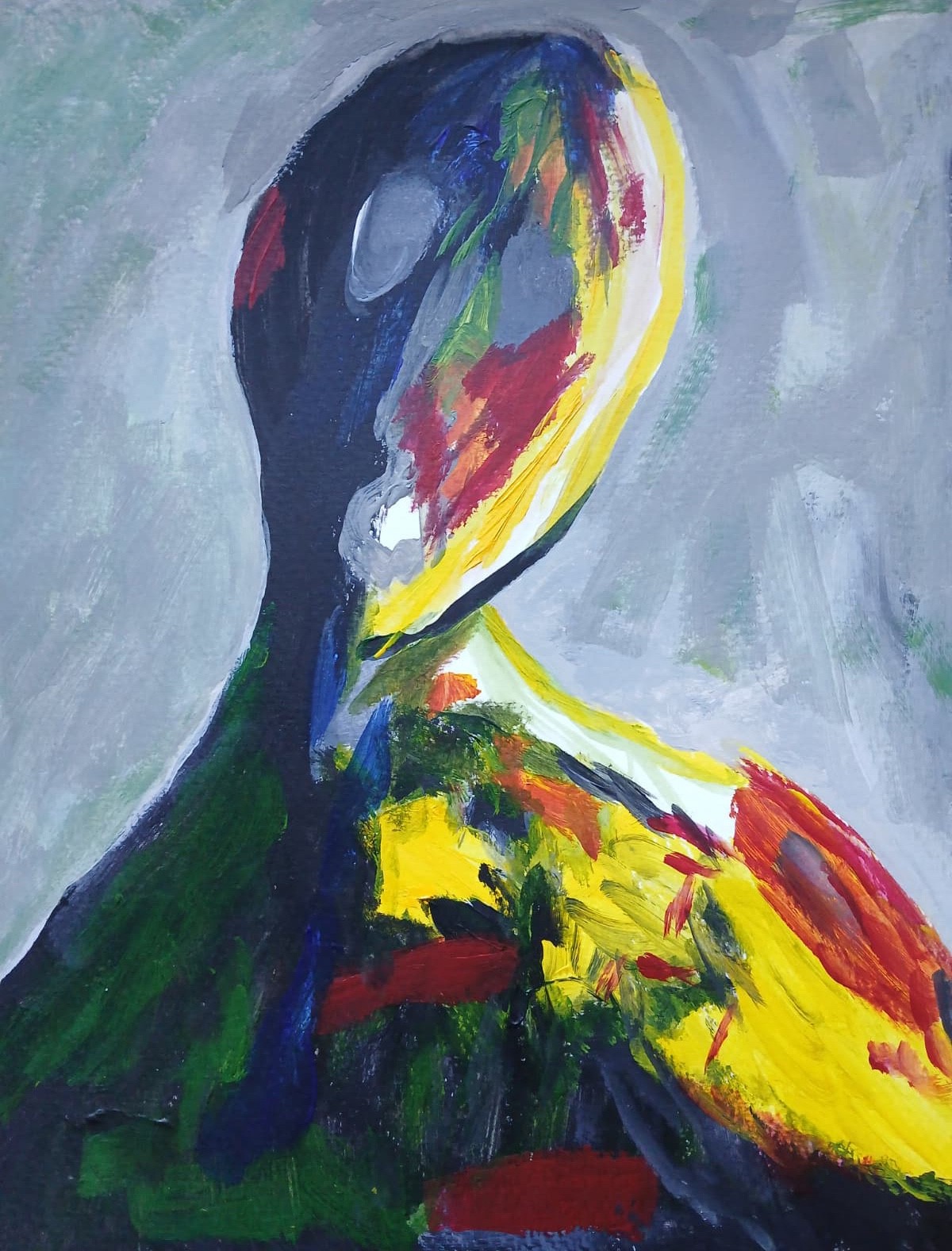 Neo Expressionism/Abstract 11×14 Mystery Man Handmade Fun Colorful Art Painting