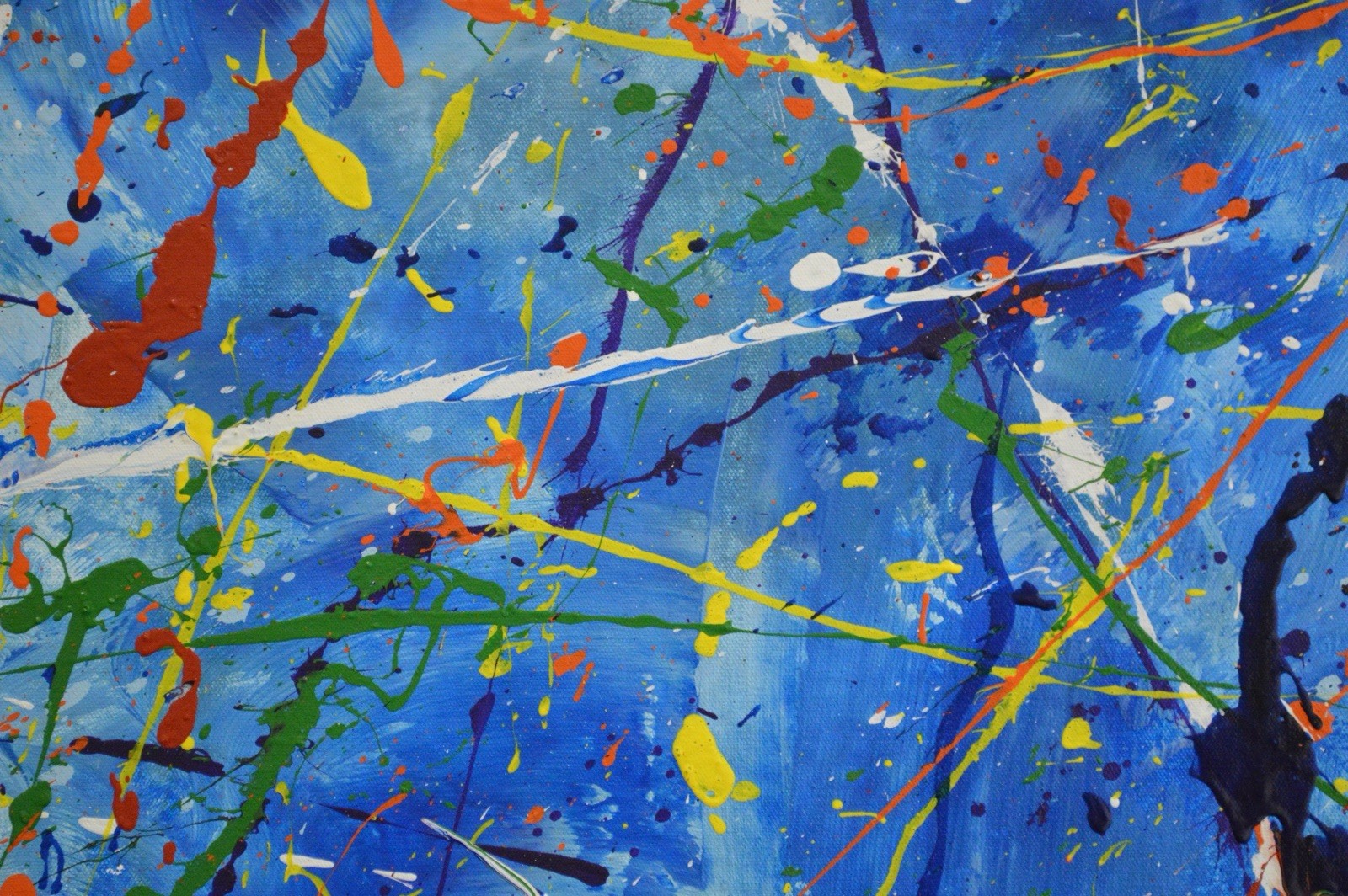 Jackson Pollock Style Giant Canvas Painting 81”X62” (6 Foot 9 inch) Abstract XXL