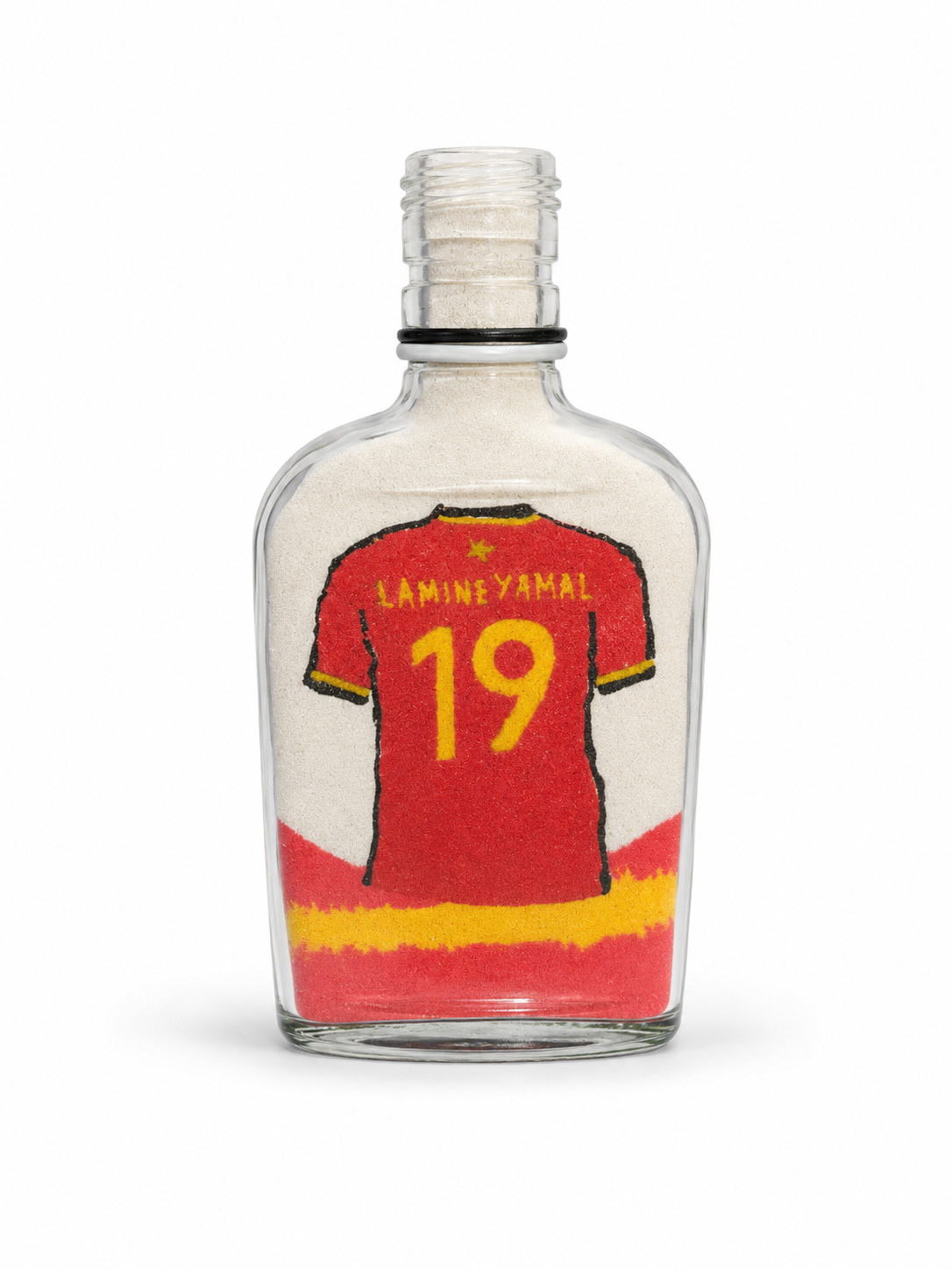 Lamine Yamal #19 Handmade Sand Art Bottle Spain Football Jersey Glass Art Gift
