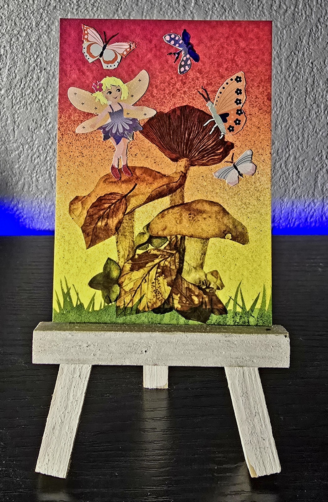 Aceo Original Painting Talking To Butterflies