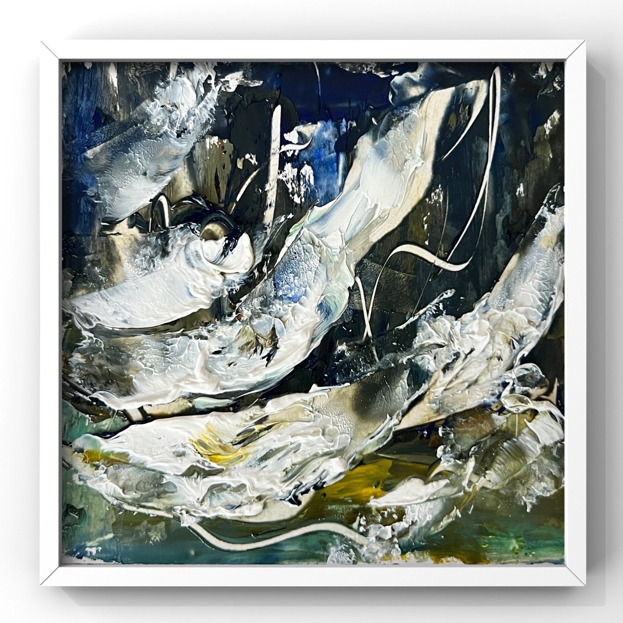 Waikiki Beach Pacific Ocean Abstract Oil Painting Hawaii Coastal Beach Wall Art