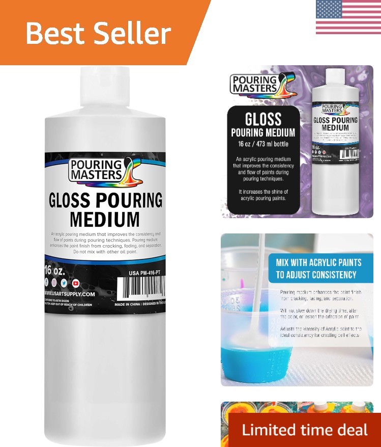 16oz Acrylic Pouring Medium – Enhances Flow, Prevents Cracking & Perfects Colors