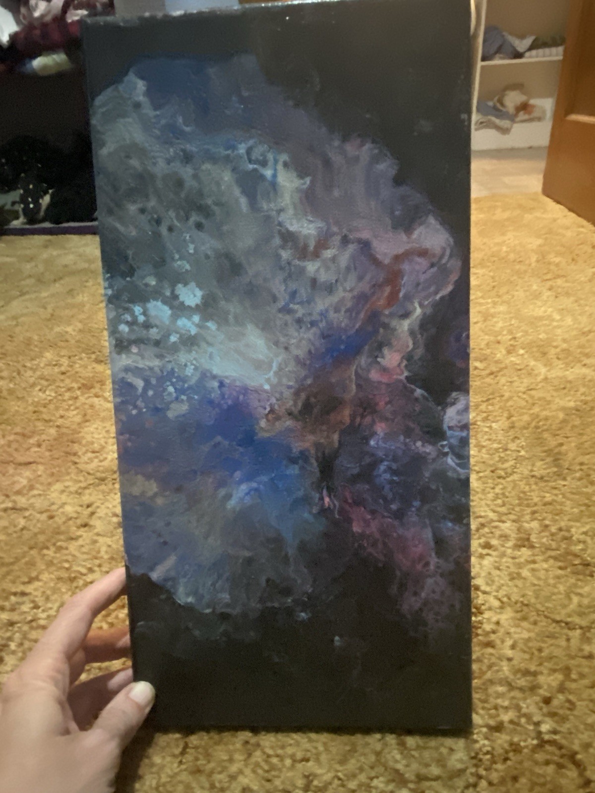 «Blue Bliss!» acrylic pour painting with a gloss finish