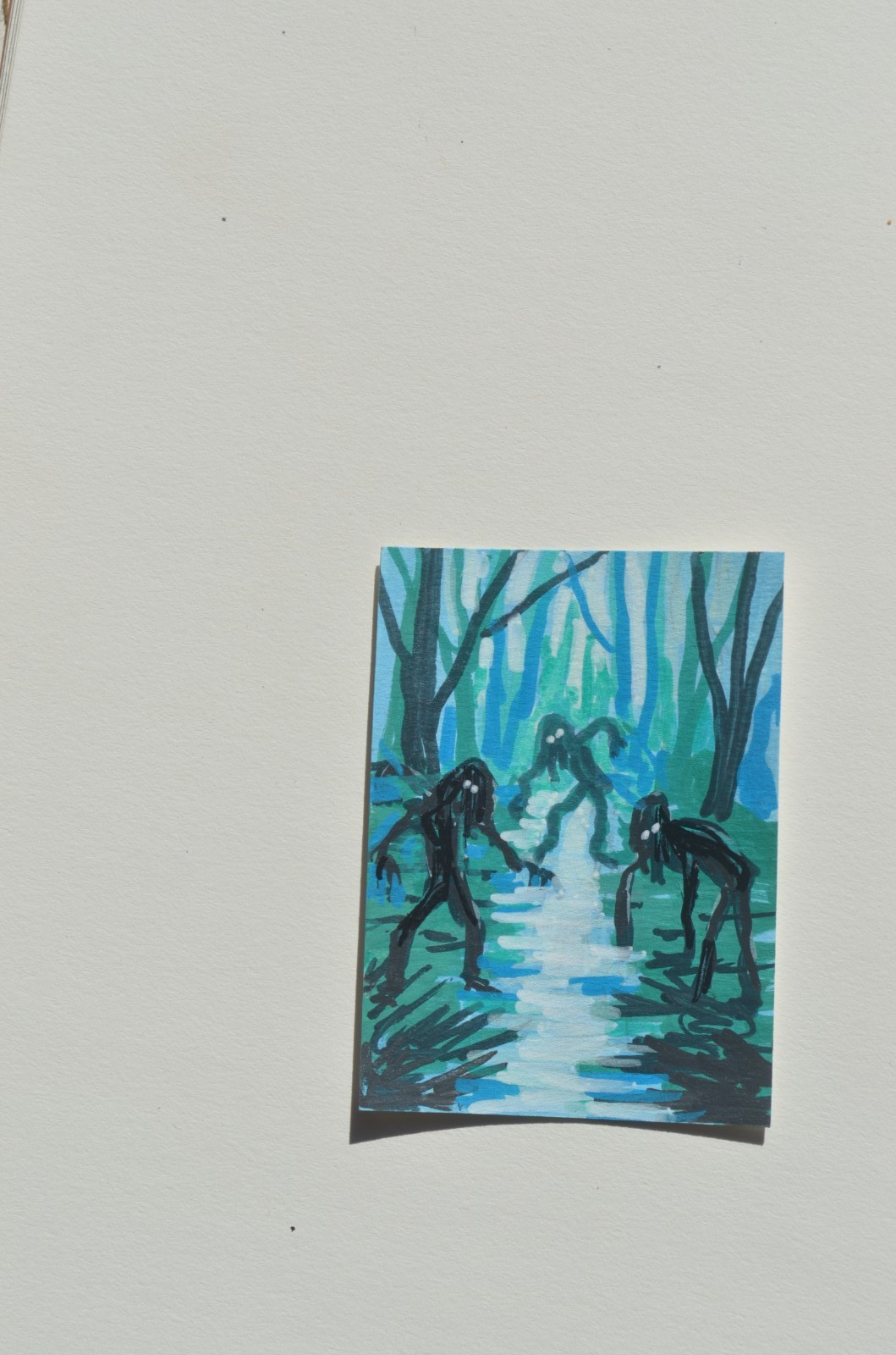 ACEO Originals Zombie Trail Horror Original Art Paintings not print