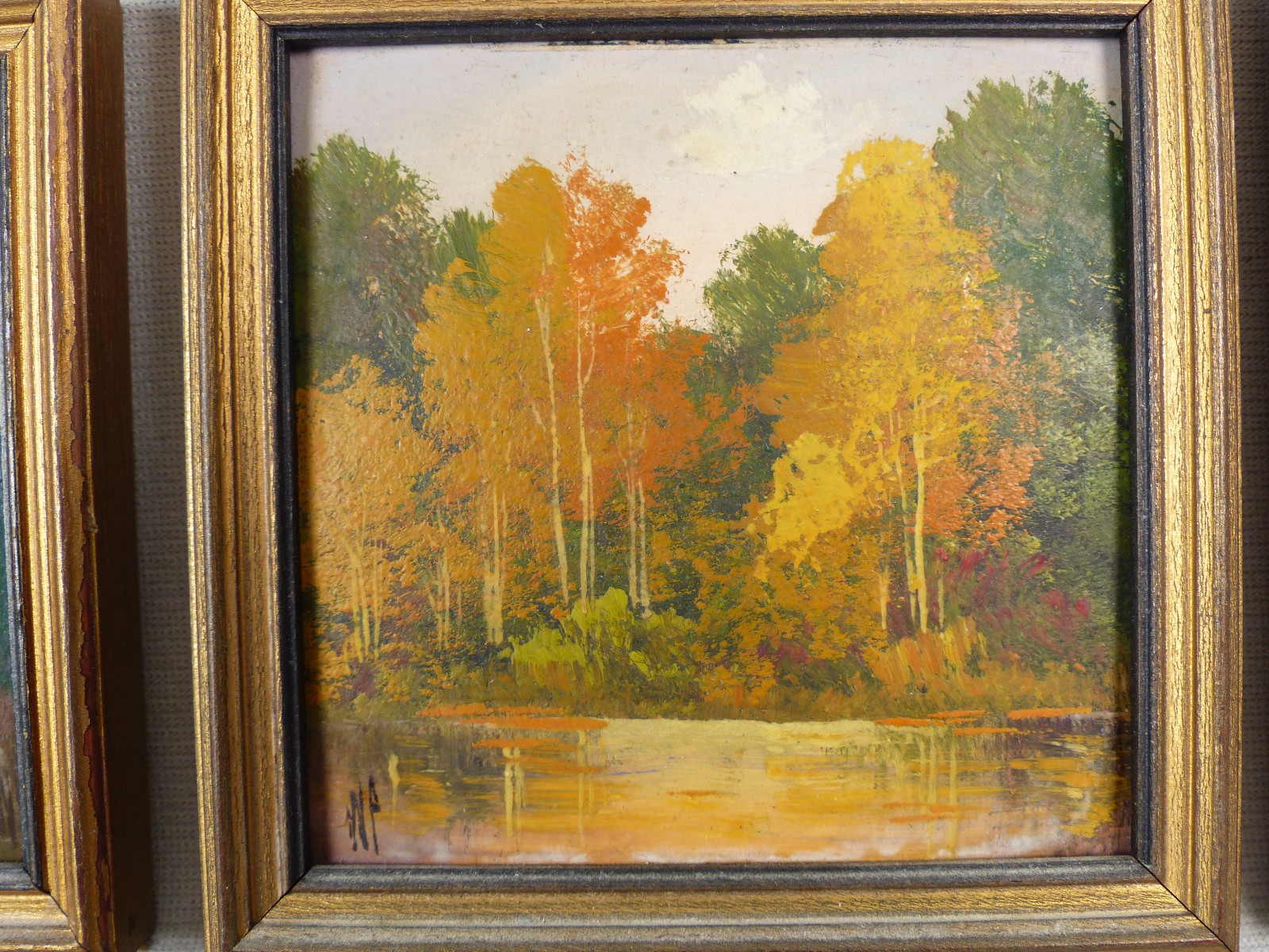 Set of 4 Vintage Willard Page 1885-1958 Miniature Colorado Oil Paintings
