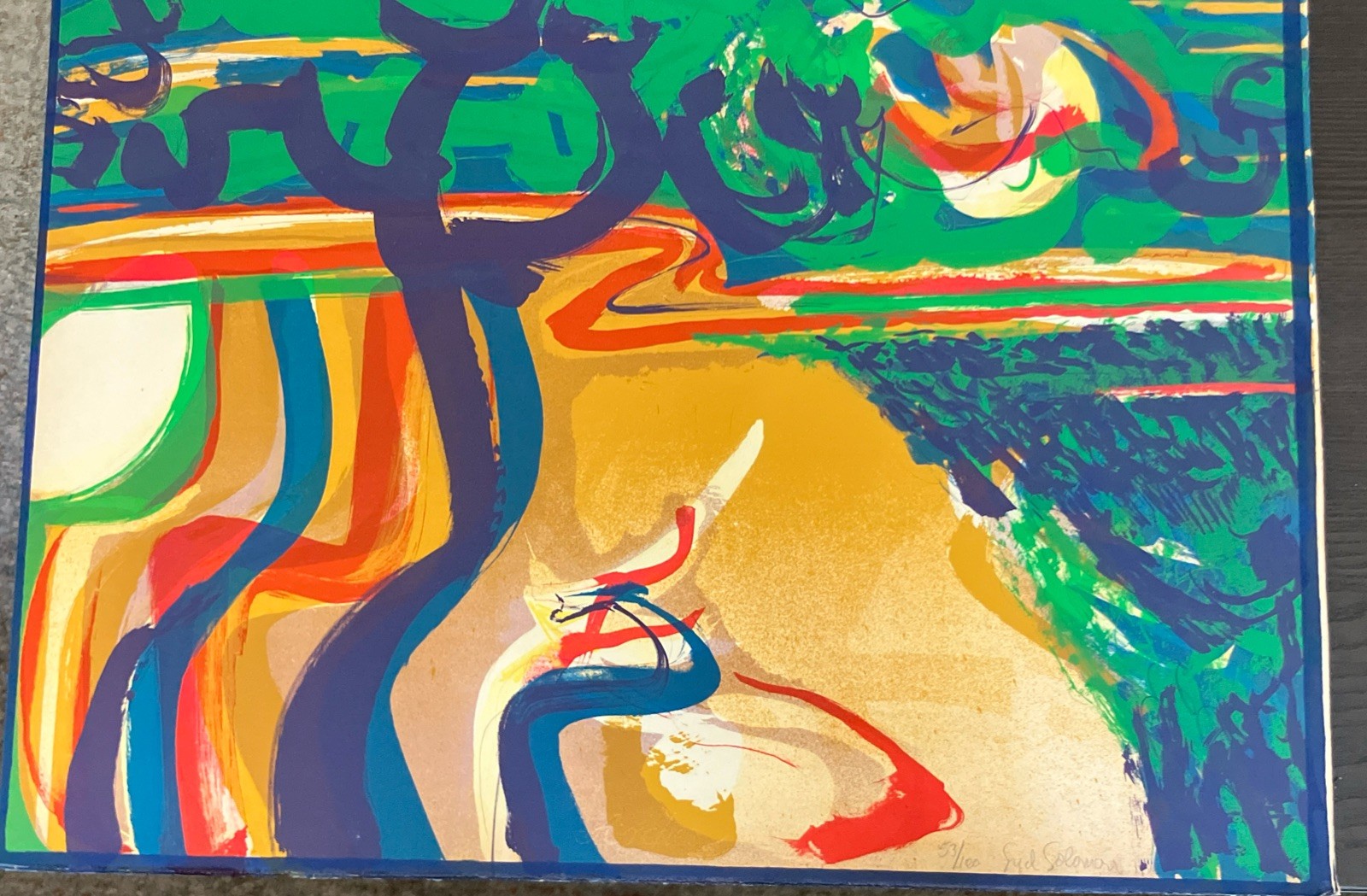 Syd Solomon hand-signed numbered limited-edition abstract lithograph 53/100