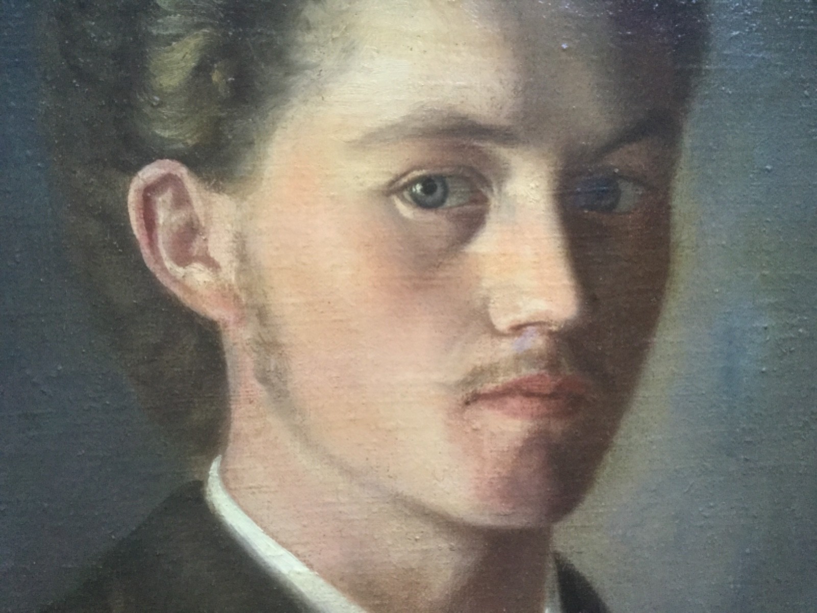 Fabulous Hungarian Anitque 19th Century oil Portrait of Young Man signed & dated