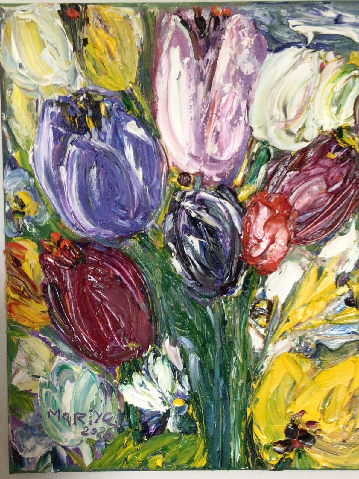 Tulips .Original Oil Pairing