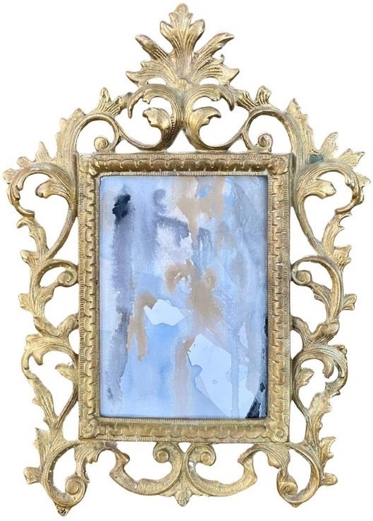 Virginia Metalcrafters Brass Frame + Abstract Painting