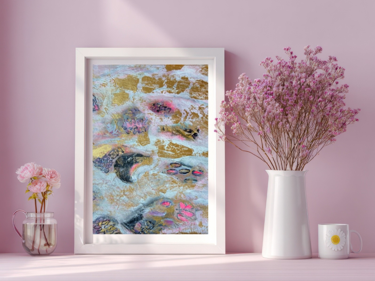 Abstract Painting Original Matted 11 x 14 Acrylic Modern Wall Art Jimarieart