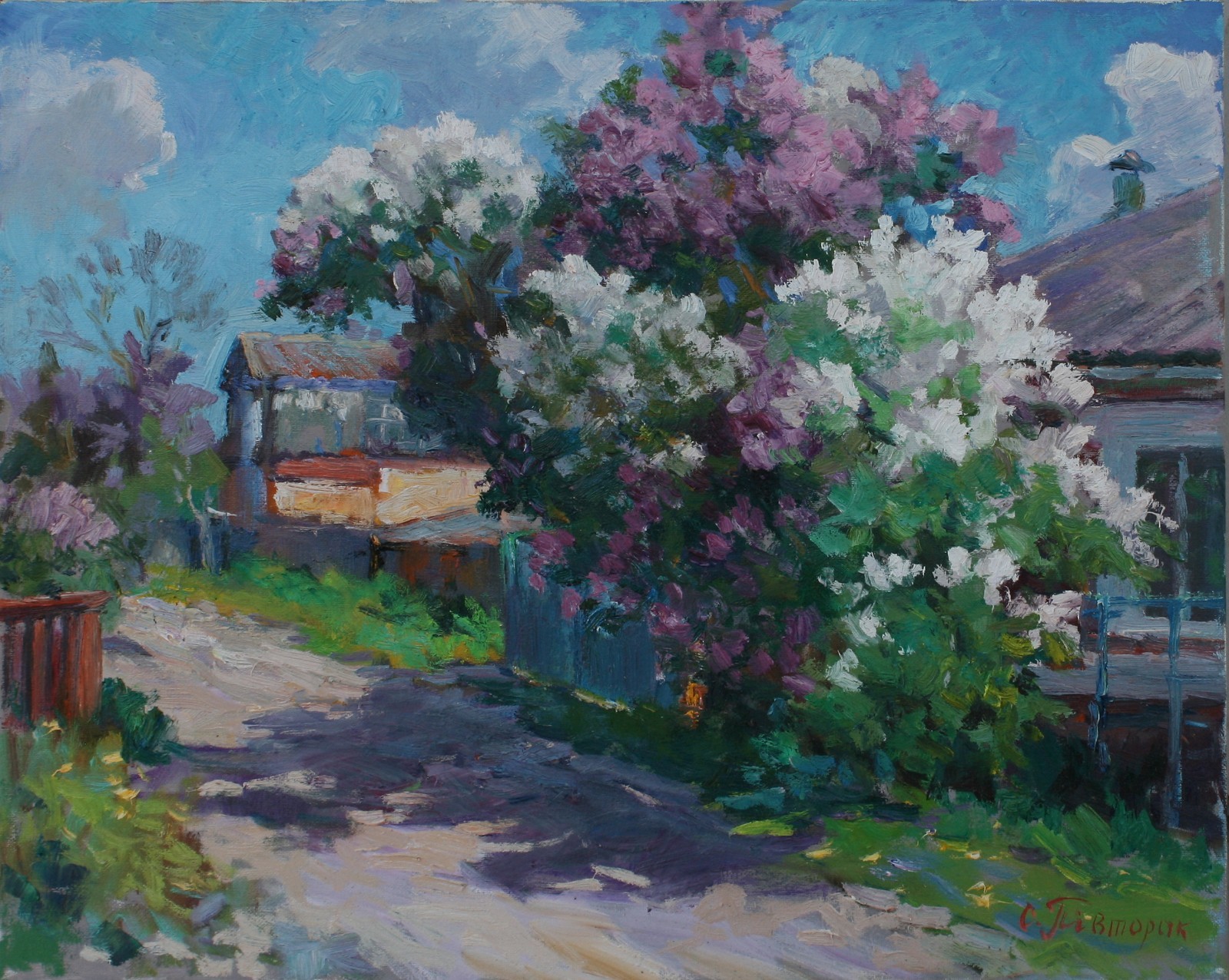 Direct from Artist: Serhii Pivtorak Original Oil Painting «Lilac Blooms»
