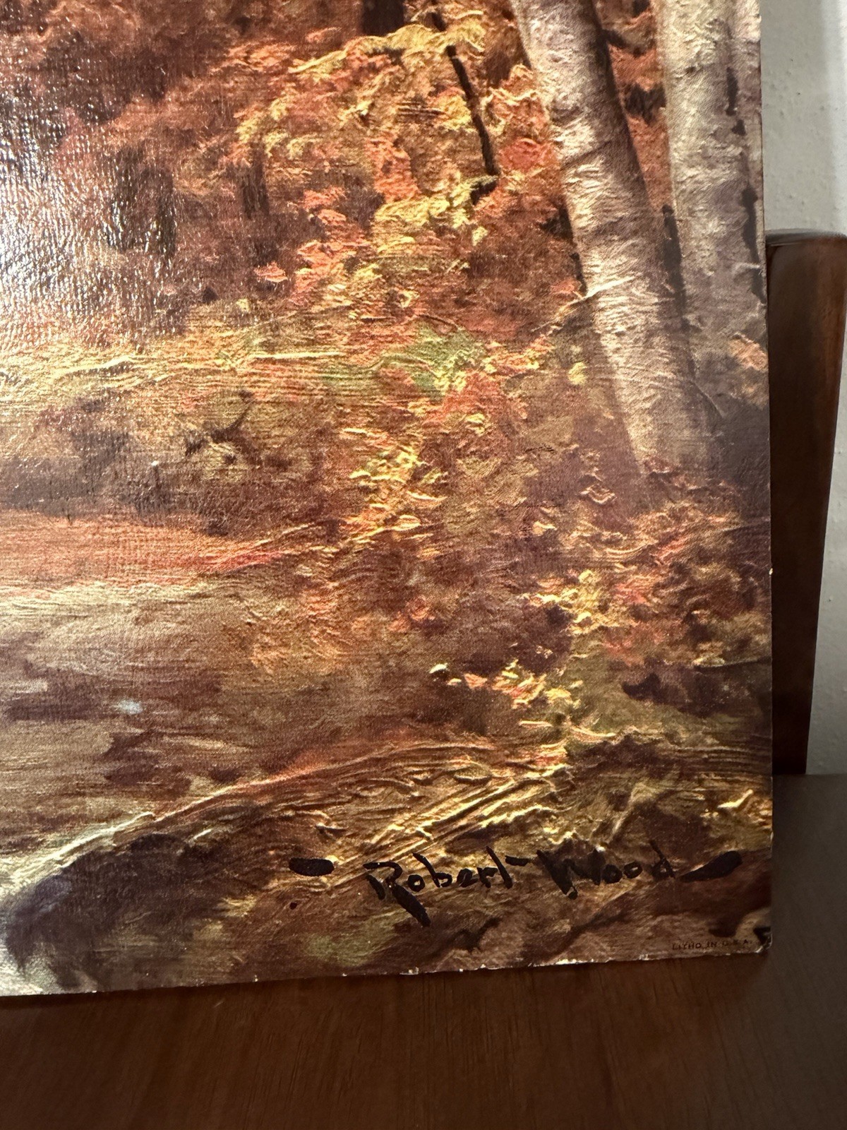 Vintage Robert Wood “Autumn Leaves”Lithograph 16X20 No 219 Winde Fine Prints