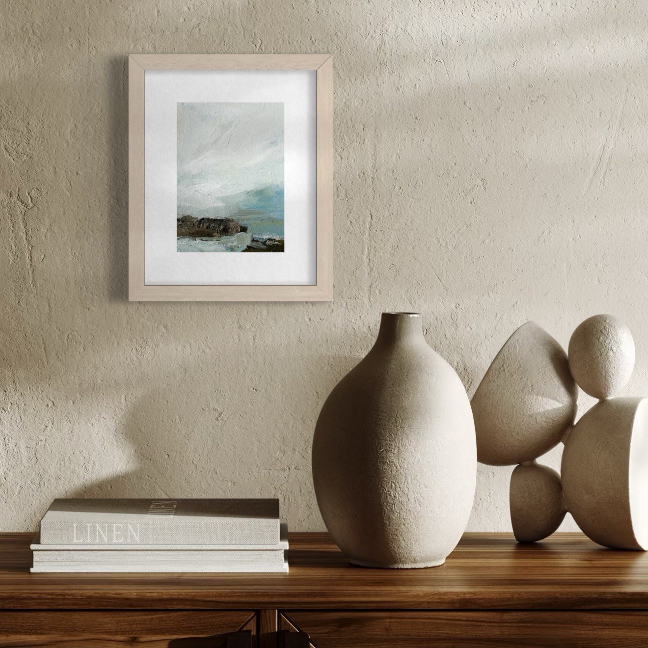 8×10 Original Oil Landscape Painting Abstract Expressive Seascape Calm Signed