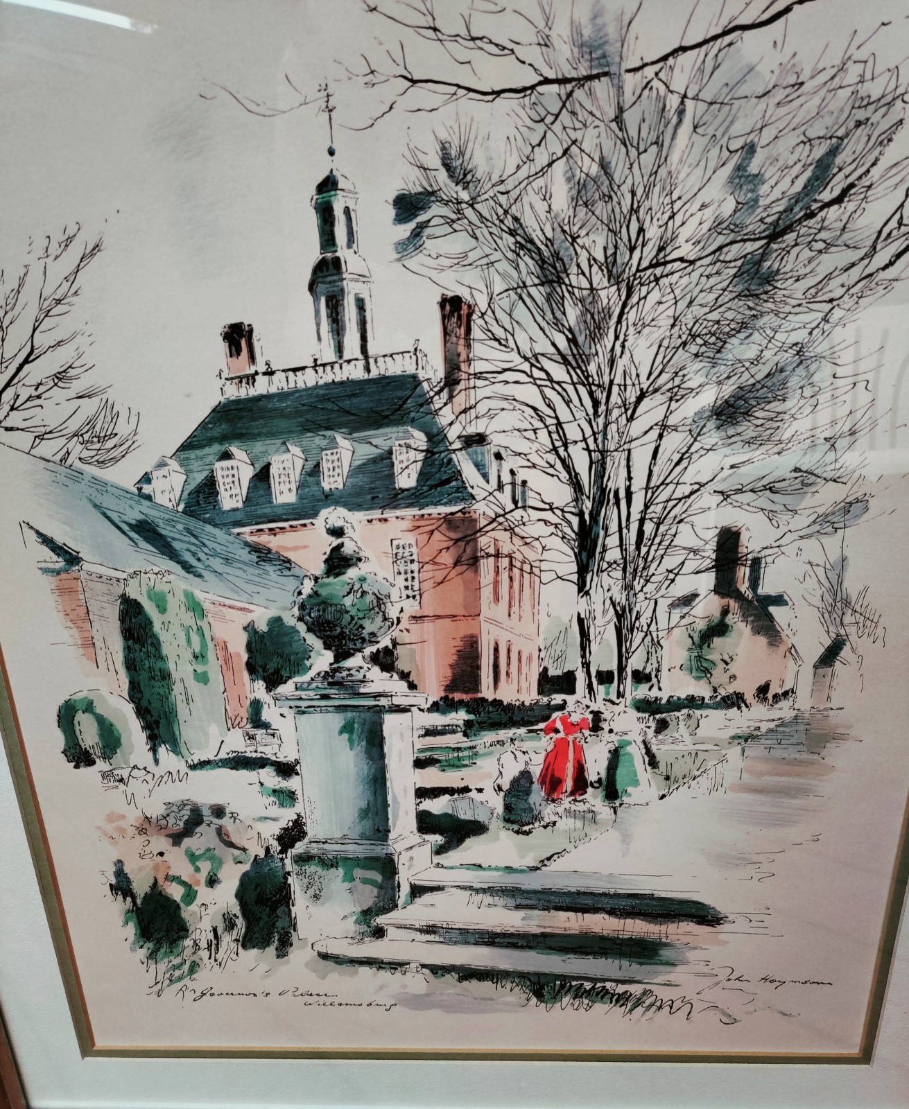 VTG 50’s John Haymson Governor’s Palace Williamsburg Silkscreen Serigraph Signed