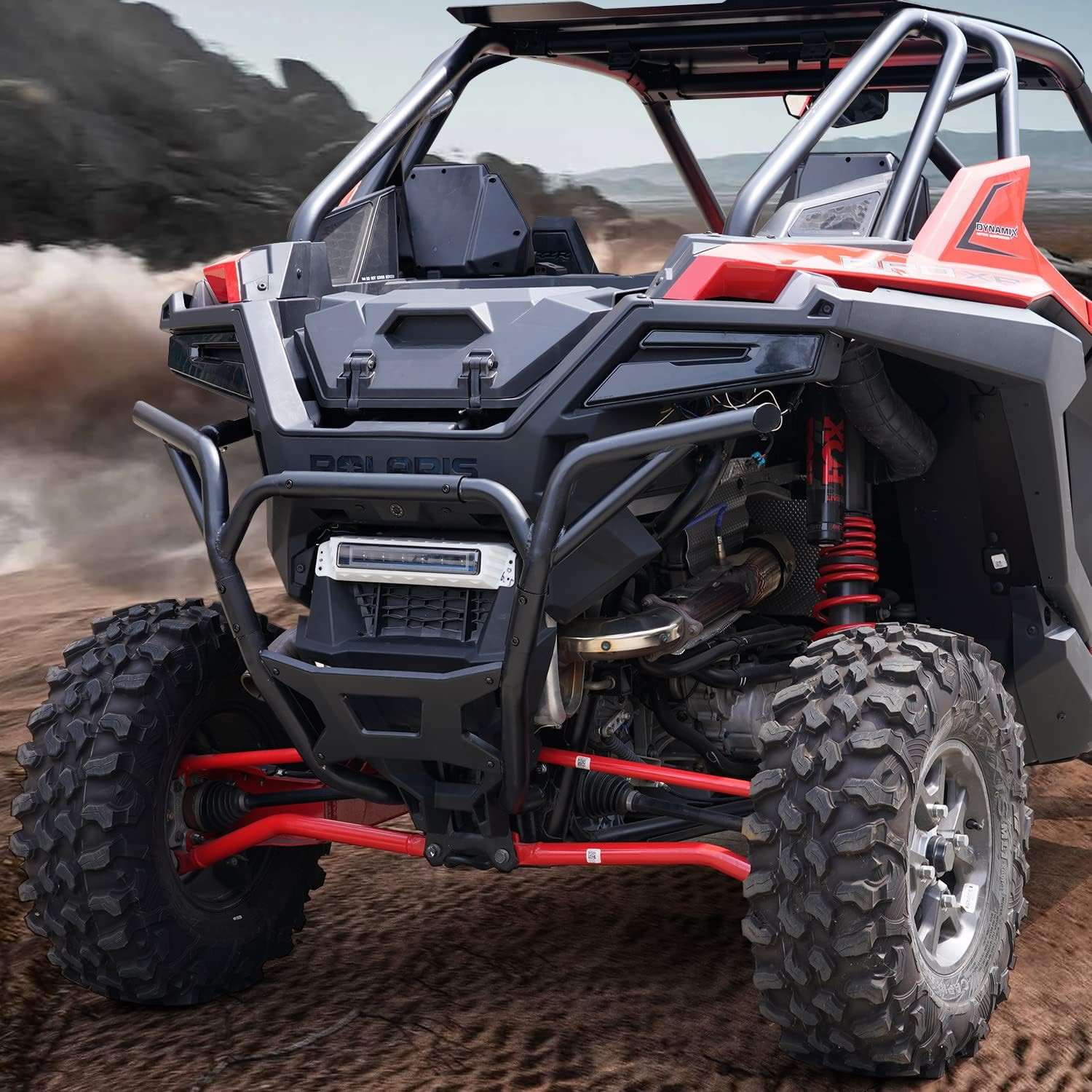 Polaris RZR PRO XP Rear Low Profile Bumper & Heavy Duty Brush Guard, Matte Black