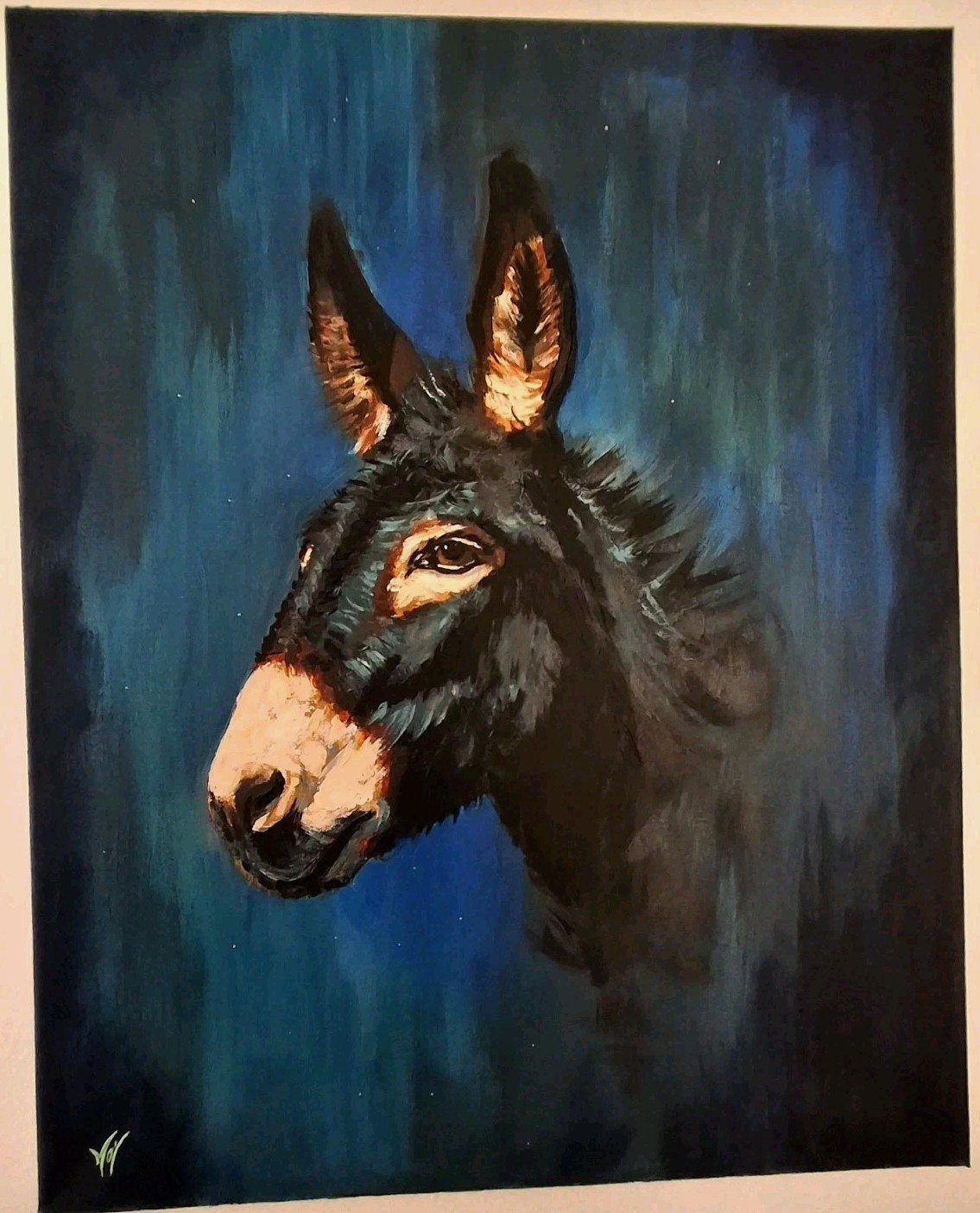 Abstract Donkey painting , 100% Original hand painted , 16×20″ canvas, desert