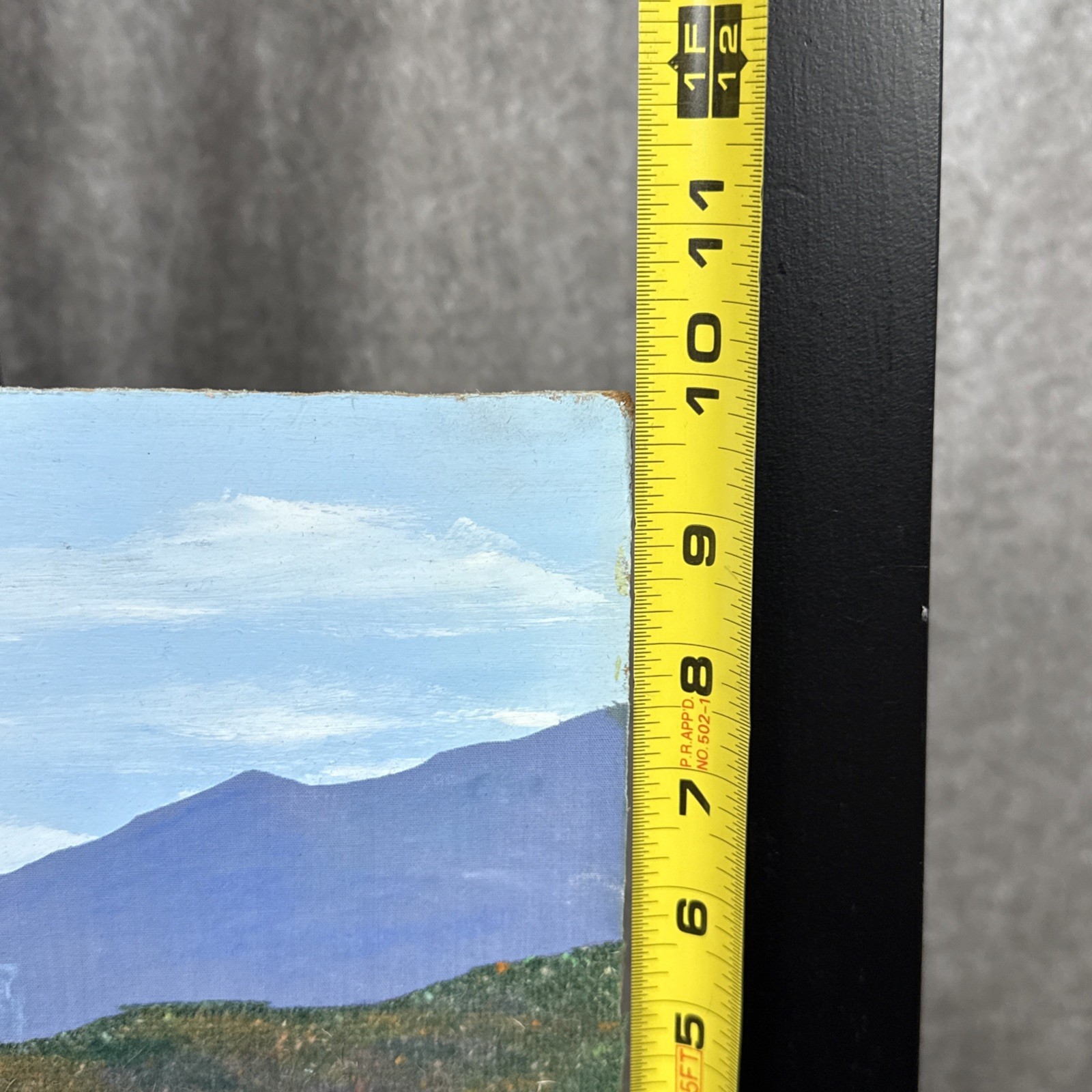 Mixed Media Painting Unsigned Mountain Lake Landscape 15×10”