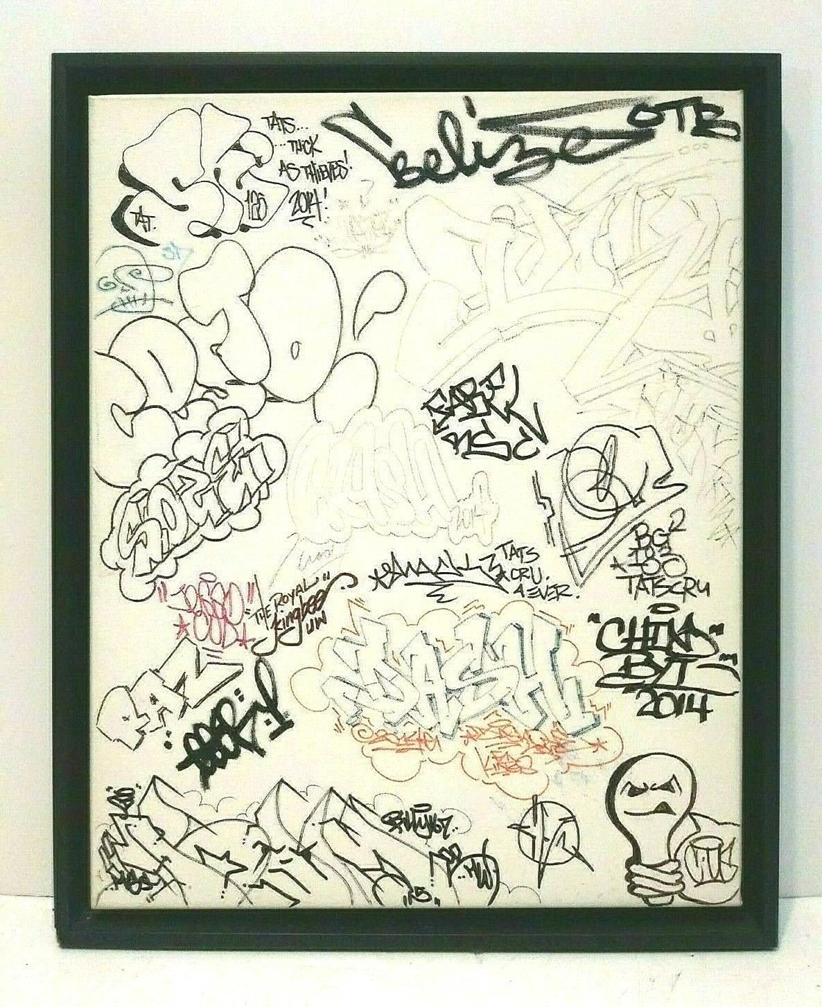 GRAFFITI URBAN STREET ART MULTI TAG CRASH DASH CHINO B/T ORIGINAL M/M CANVAS