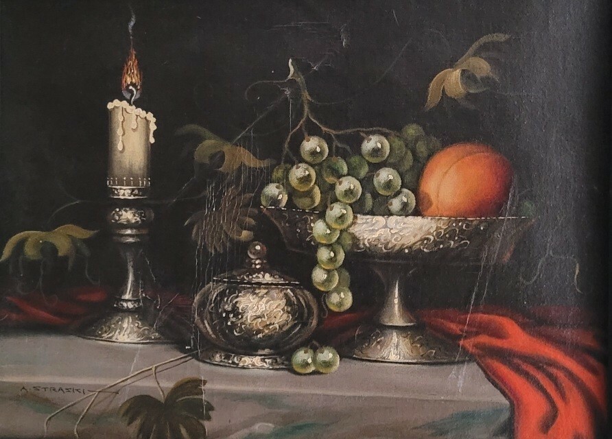 Abraham Straski Still Life Signed Oil Painting