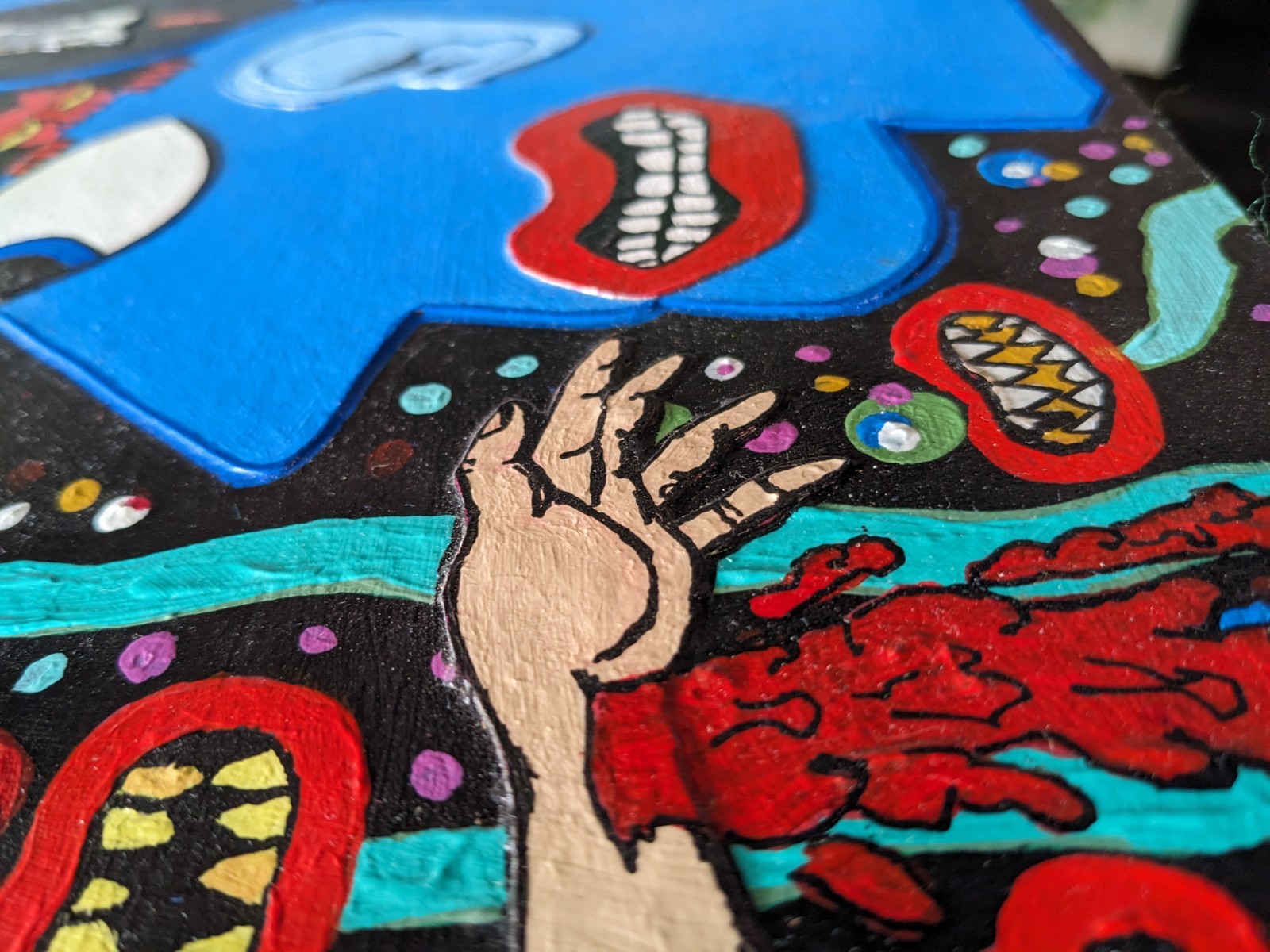 ‘Losing My Mind’ Original Painting Collage Outsider Folk Street Art OOAK
