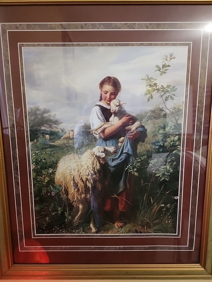 “The Shepherds Daughter” Vintage Home Interior Picture (27.5”X 24.5”)