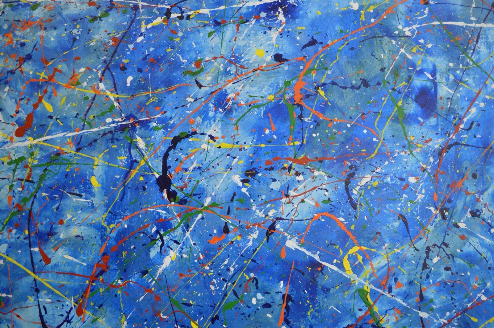 Jackson Pollock Style Giant Canvas Painting 81”X62” (6 Foot 9 inch) Abstract XXL