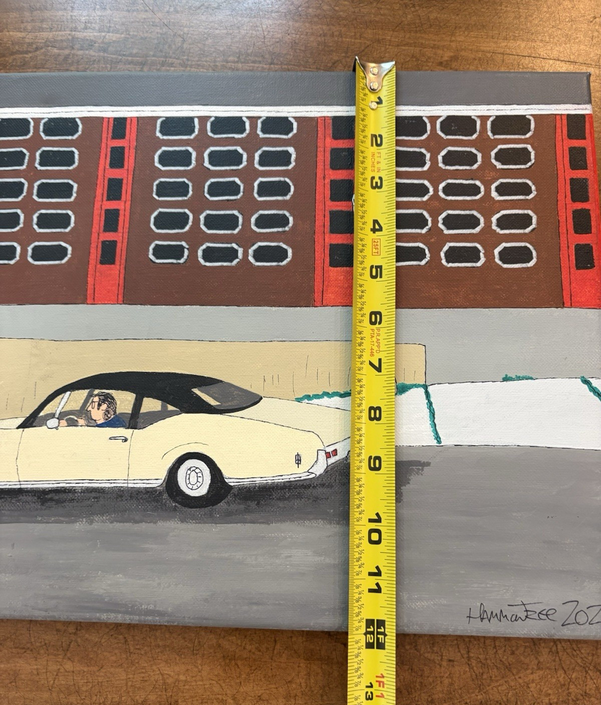 Don Hammontree Original Painting Signed 2020 12×16 Acrylic Vintage Car Cityscape
