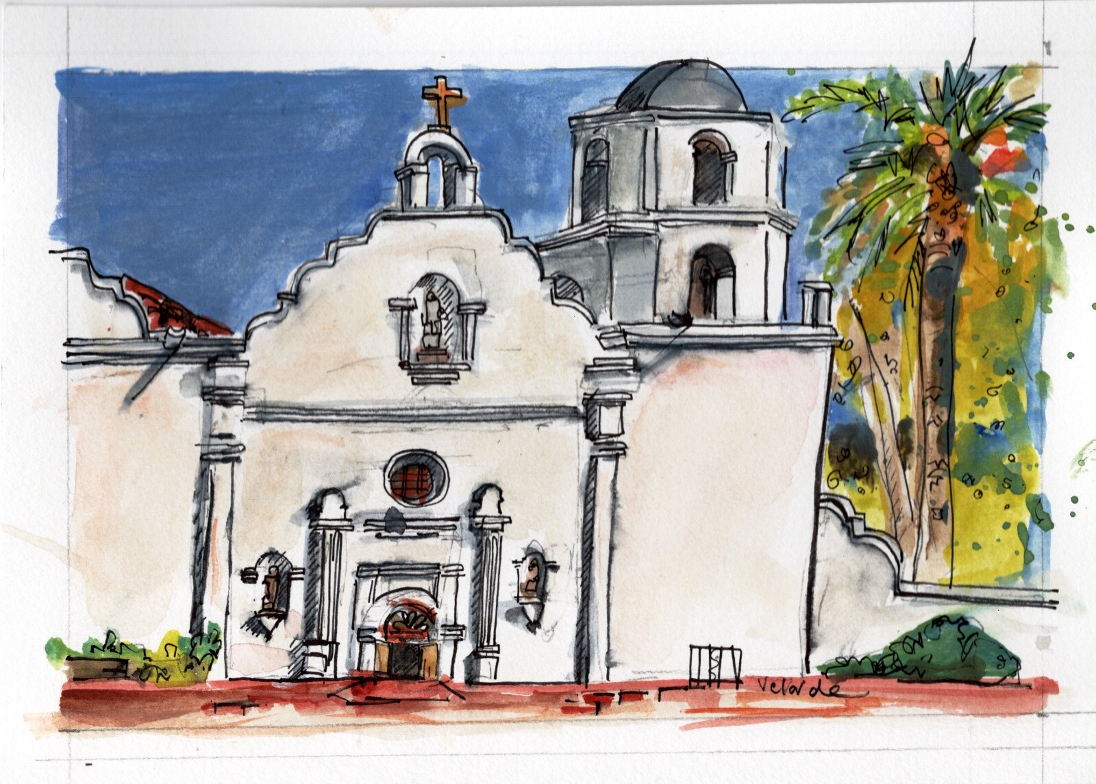 Mission San Luis Rey, Oceanside San Diego Original Art