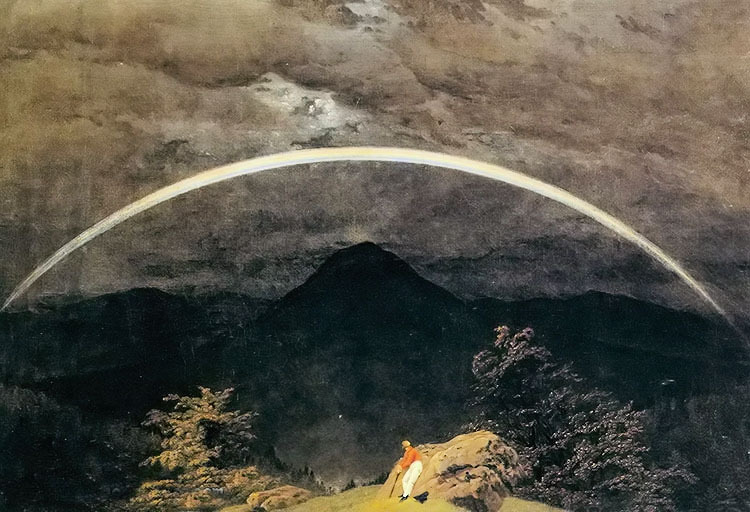 Wonderful Oil painting caspar david friedrich – landscape with lunar rainbow art