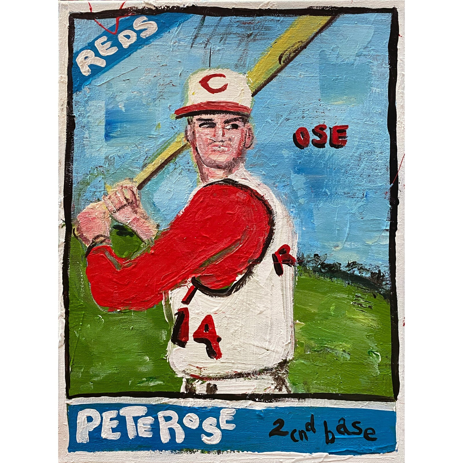 Pete Rose – Acrylic on Canvas 12x16in by Sergio Santos