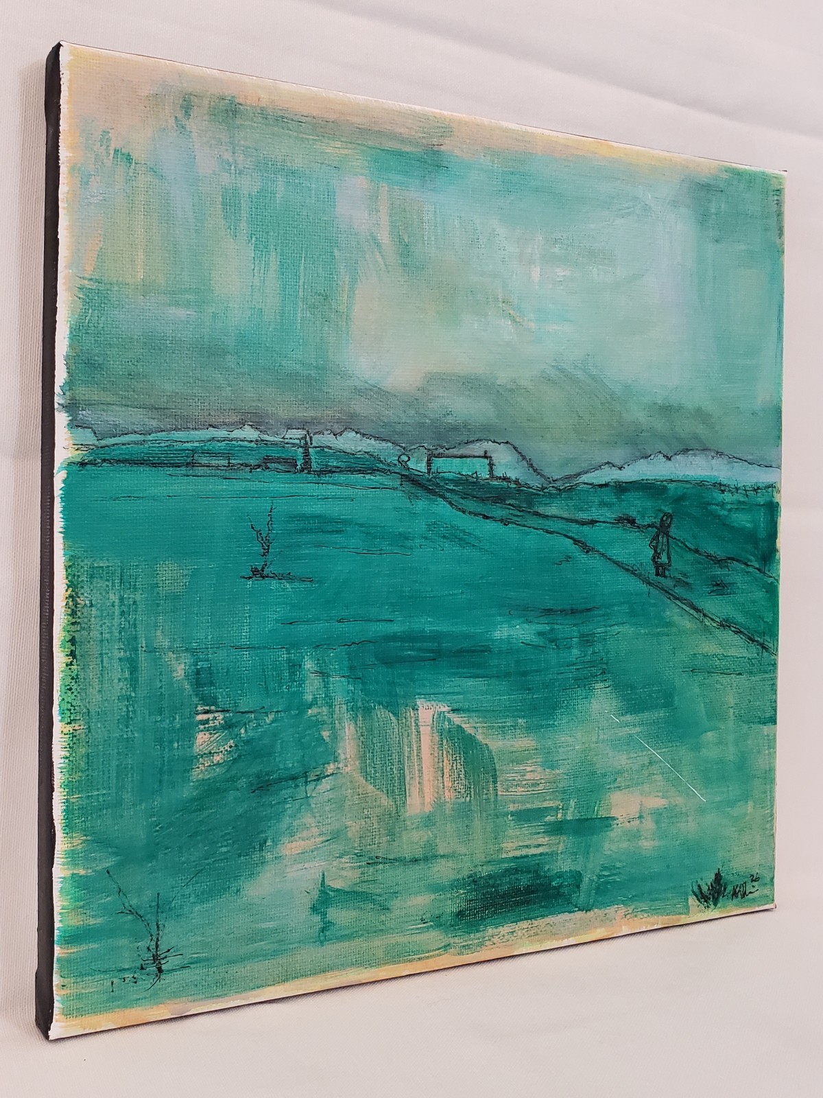 No.682 Original Abstract Minimal Landscape Painting By K.A.Davis