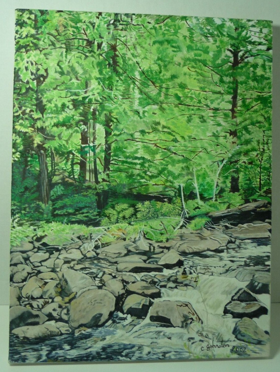 Oil Painting 16×12 Landscape By Catherine Johnston Summer Stream 2002
