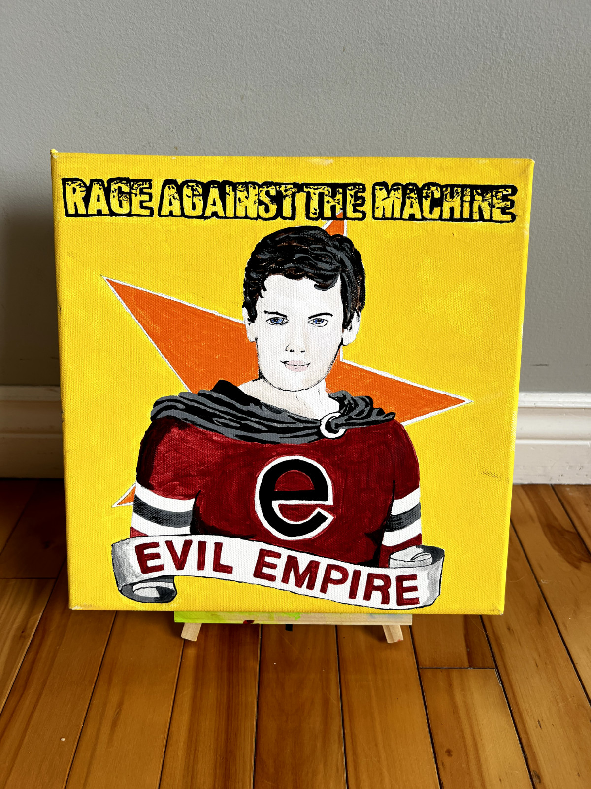 Fan Art – Original hand painted album cover, acrylic on canvas 12″x12″