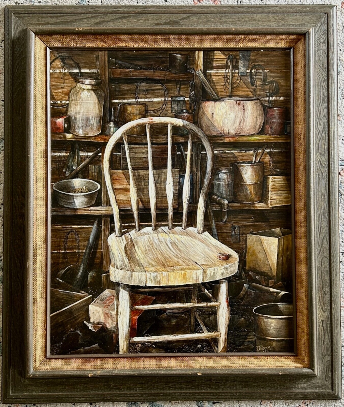 Vintage Oil Painting • Oil on Board by Dahlstrom • 30×36 inch Framed